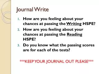 Journal Write