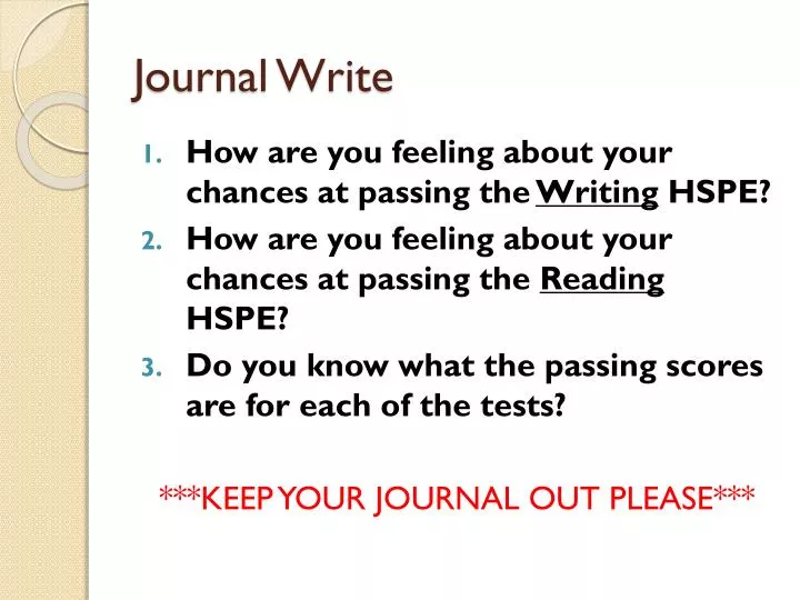 journal write