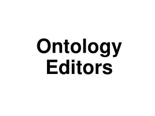 Ontology Editors