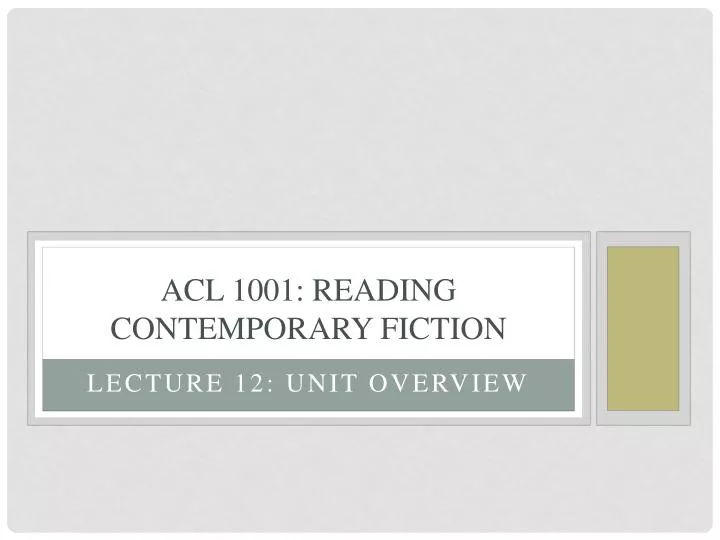 acl 1001 reading contemporary fiction