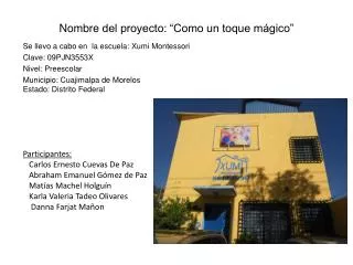 nombre del proyecto como un toque m gico