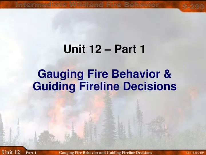 unit 12 part 1 gauging fire behavior guiding fireline decisions