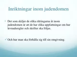 inriktningar inom judendomen