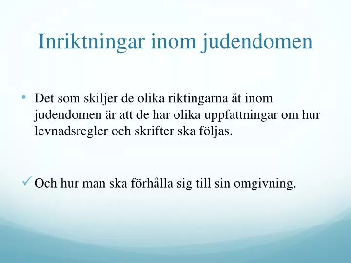 inriktningar inom judendomen