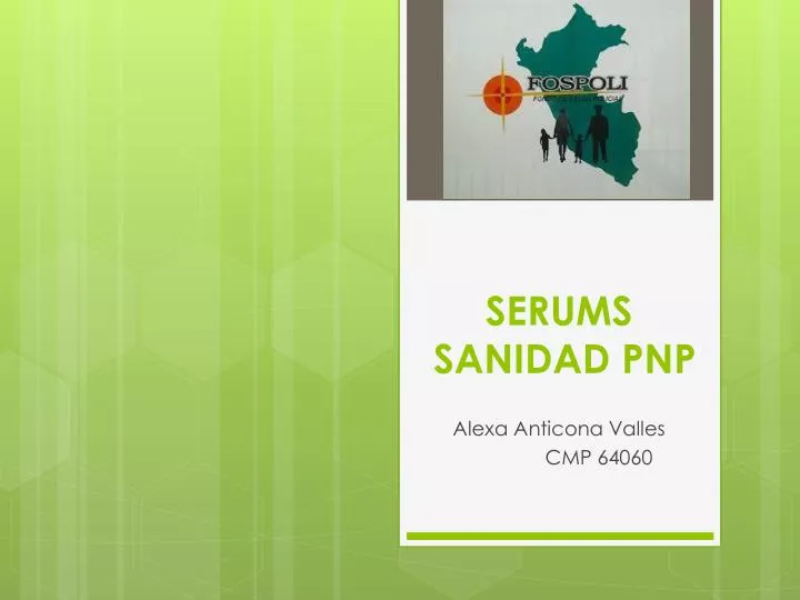 serums sanidad pnp