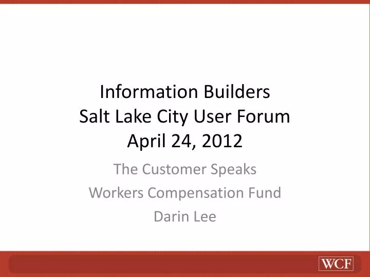 information builders salt lake city user forum april 24 2012
