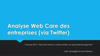 analyse web care des entreprises via twitter