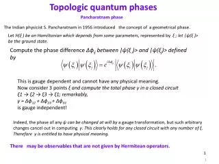 Topologic quantum phases
