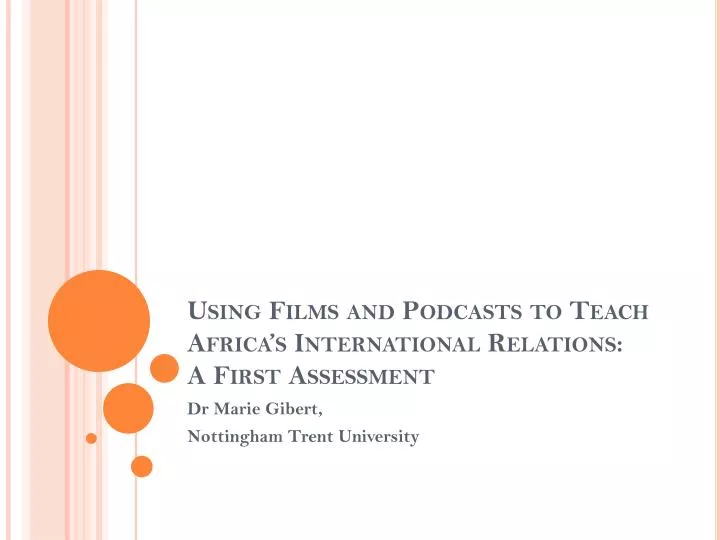 using films and podcasts to teach africa s international relations a first assessment