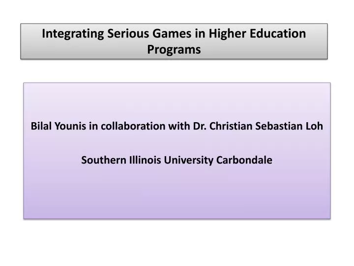 integrating serious games in higher education programs