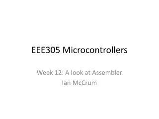 EEE305 Microcontrollers