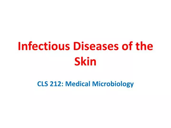 infectious diseases of the skin
