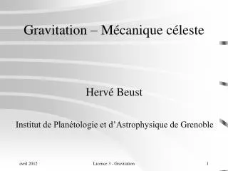 gravitation m canique c leste