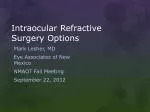 Intraocular Refractive Surgery Options - slide 1