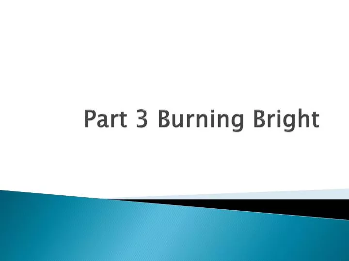 PPT Part 3 Burning Bright PowerPoint Presentation, free download ID