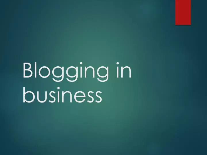 blogging in business