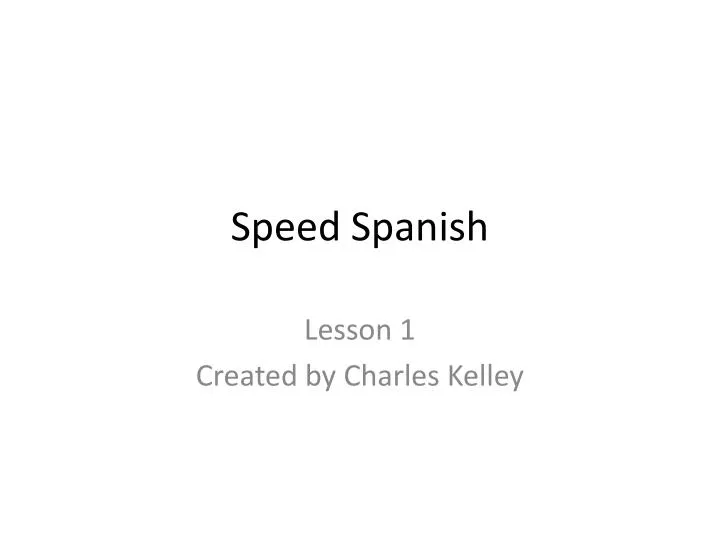 speed spanish