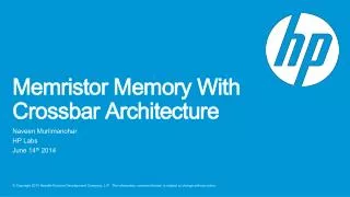 Memristor Memory With Crossbar Architecture