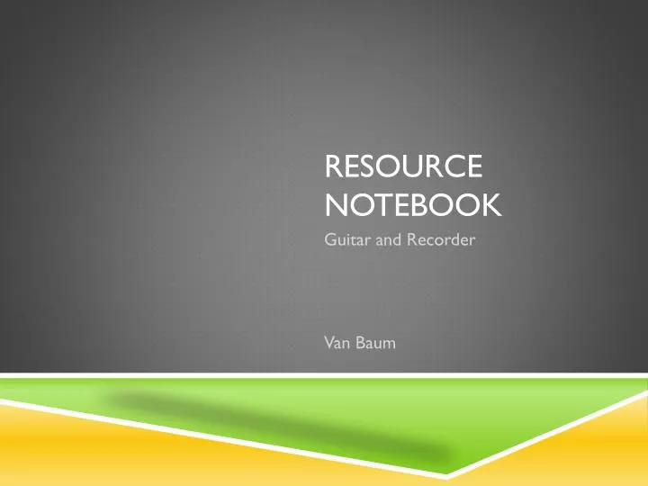 resource notebook