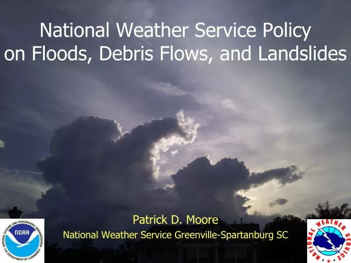 national weather service policy on floods debris flows and landslides