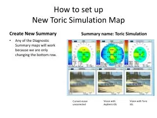 How to set up New Toric Simulation Map