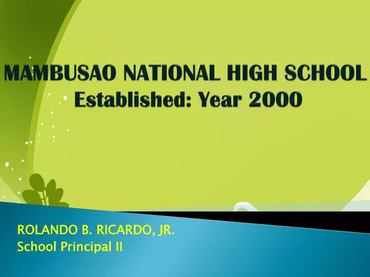 mambusao national high school established year 2000