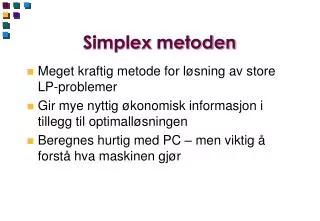 simplex metoden