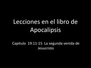 lecciones en el libro de apocalipsis