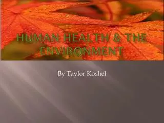 Human health &amp; the environment