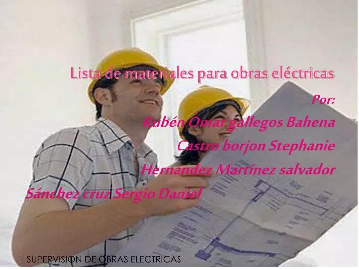 lista de materiales para obras el ctricas