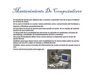 mantenimiento de computadores