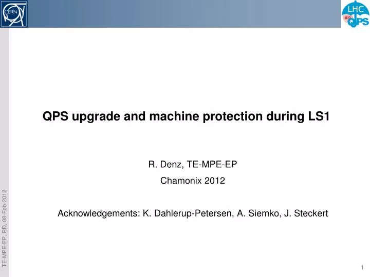 qps upgrade and machine protection during ls1