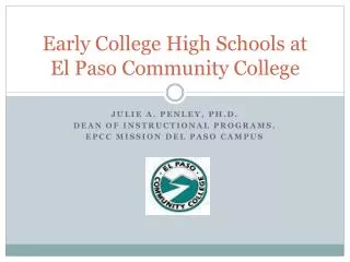 Early College High Schools at El Paso Community College