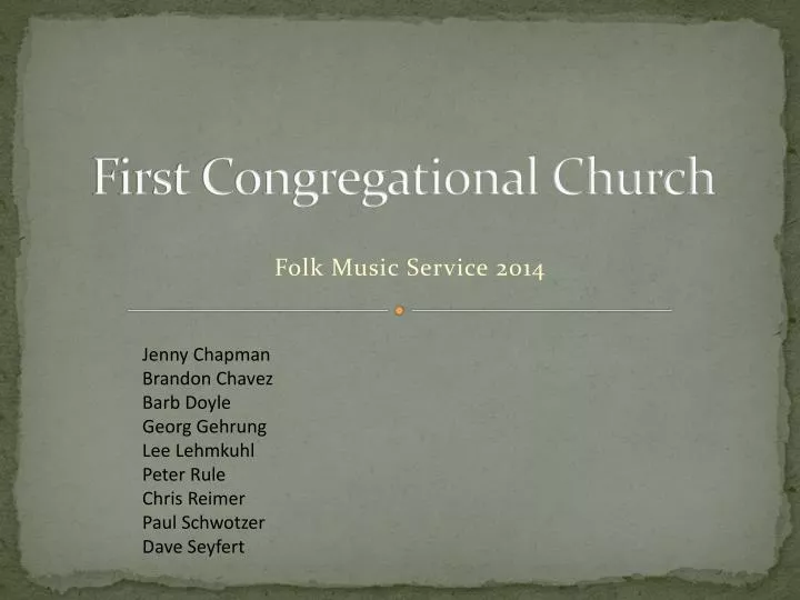 first congregational church