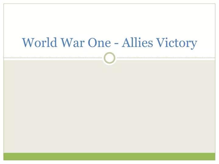 world war one allies victory