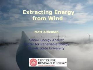Extracting Energy from Wind