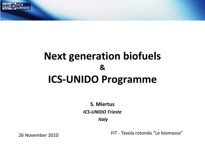 next generation biofuels ics unido programme