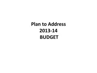 Plan to Address 2013-14 BUDGET