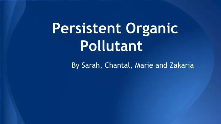 persistent organic pollutant