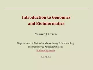 Introduction to Genomics and Bioinformatics