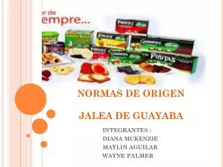 normas de origen jalea de guayaba