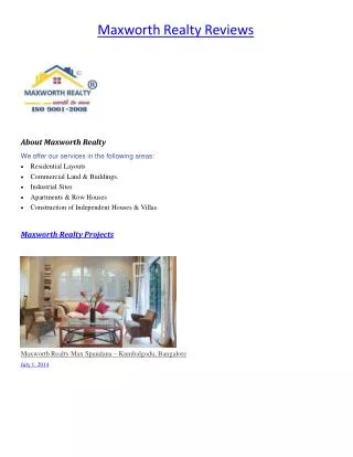 Maxworth Realty India Limited Reviews
