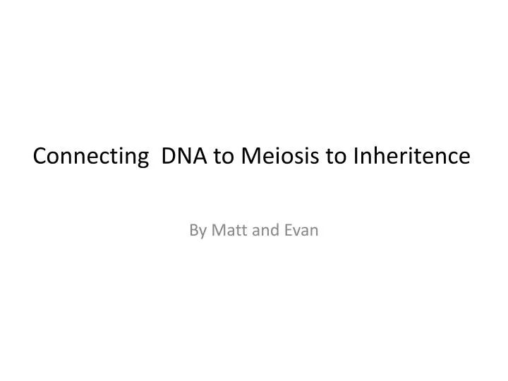 connecting dna to meiosis to inheritence