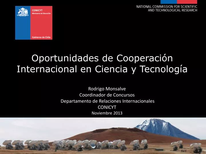 oportunidades de cooperaci n internacional en ciencia y tecnolog a
