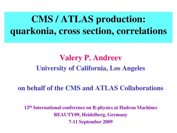 cms atlas production quarkonia cross section correlations