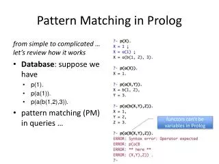 Pattern Matching in Prolog