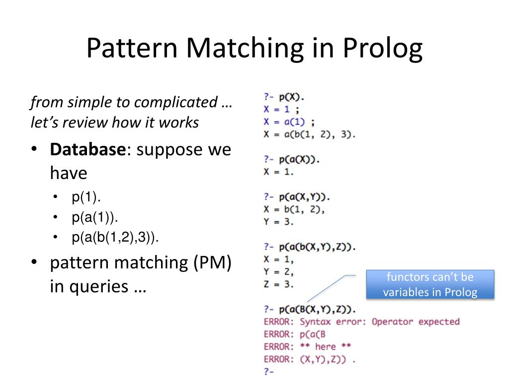 PPT - Pattern Matching in Prolog PowerPoint Presentation, free download ...