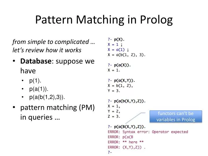 pattern matching in prolog