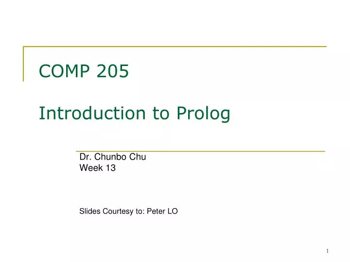 comp 205 introduction to prolog