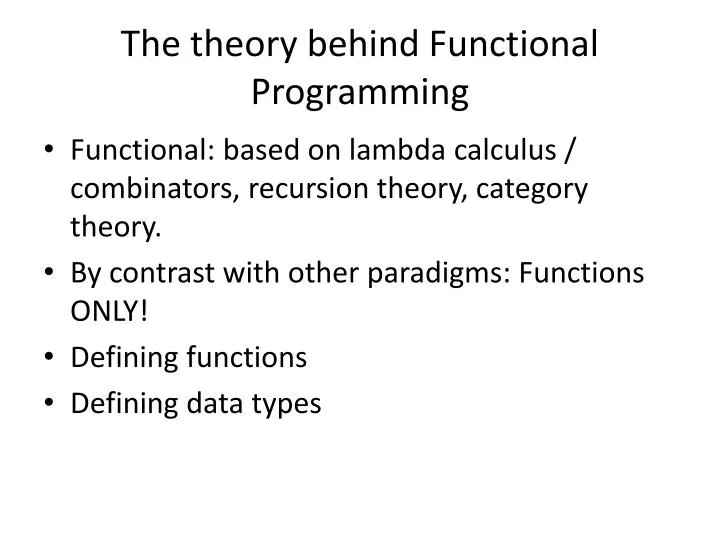 the theory behind functional programming